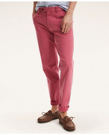 Brooks Brothers Men's Milano Slim-Fit Washed Canvas Chino Pants | Light Red | Size 30 30