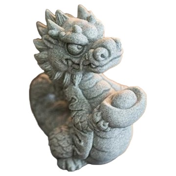 麟鳳呈祥 開運招財十二生肖祥龍擺飾 青砂石 祥龍送寶 10 x 6.4 x 10.5cm