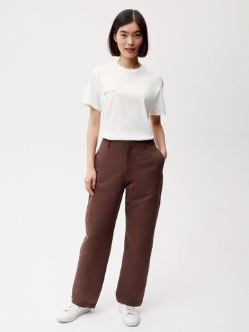 PANGAIA - Organic Cotton Regular Fit Trouser - chestnut brown - XL XL