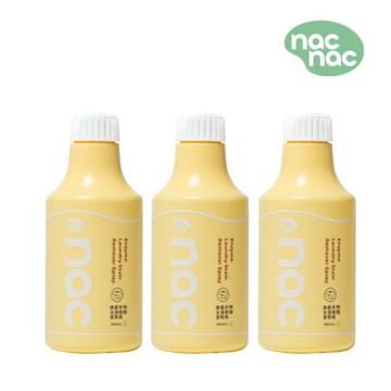 【nac nac】酵素衣物去漬噴霧補充瓶300ml 3入組(去奶垢/去漬去黃/血漬/食物殘漬)