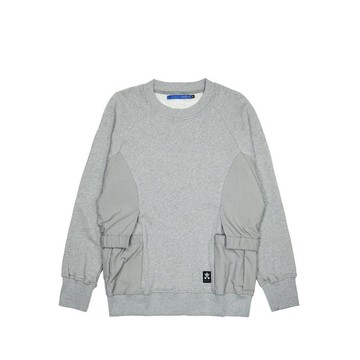 側鬆緊口袋上衣-灰