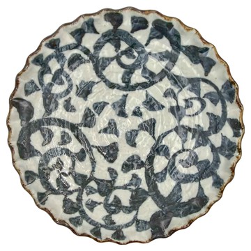 手繪唐草皿  9吋  XL13075-23  1個  手繪唐草