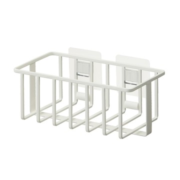 日本【YAMAZAKI】tower無痕貼衛浴收納籃(白)