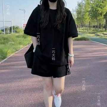 雨菲|免運 大尺碼 大碼套裝 兩件套 胖MM 大碼休閒運動服套裝女夏季2026新款寬鬆顯瘦短袖短褲時尚兩件套潮