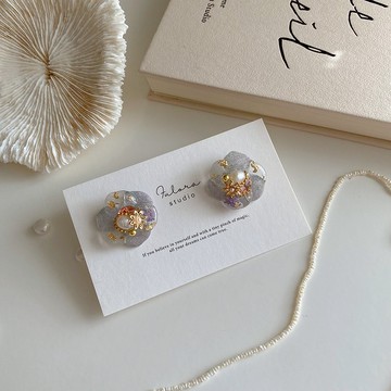 | 一抹抹溫柔浪漫-淚光閃閃紫 | 耳環