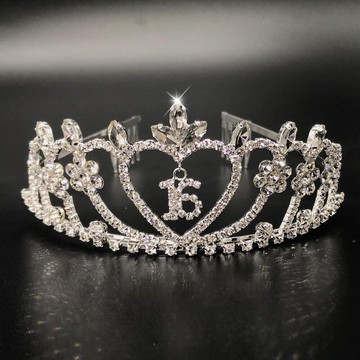 兒童飾品盤發飾鑲鉆插梳皇冠公主可愛女童寶寶王冠小女孩發卡頭飾