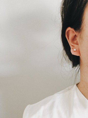 Enko |  特蕾莎的決策 淡水粉紫饅頭珍珠  925銀耳環耳夾