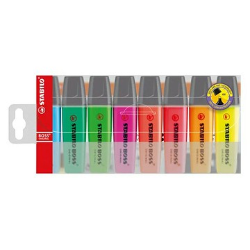 STABILO 德國 思筆樂 BOSS ORIGINAL 波士經典螢光筆 8色組 / 盒 70/8｜領券最高折$220