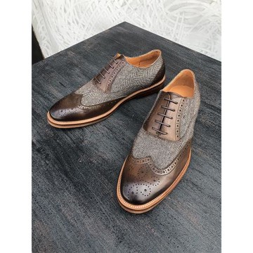 優100男鞋英倫風潮流商務休閑皮鞋男士韓版真皮手工鞋雕花布洛克
