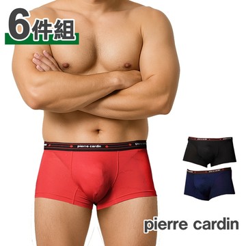 Pierre Cardin 皮爾卡登｜萊卡經典彈力四角內褲 平口內褲｜6件組