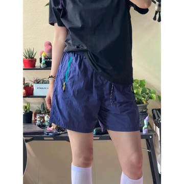 美式撞色拉鏈口袋防水速干短褲男女夏季機能登山運動休閑五分褲