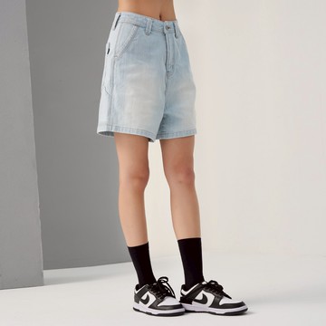 【ERSS】女裝 短褲 牛仔短褲 工裝褲 工裝短褲 中腰 微彈 淺藍【S20133】