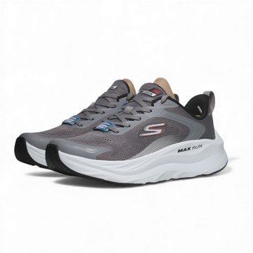 SKECHERS 慢跑鞋 MAX RUN 灰色 輕量化 固特異 運動鞋 男 221002GRY