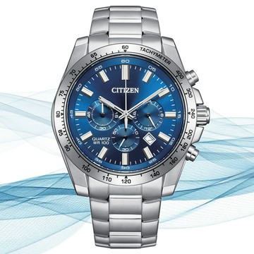 CITIZEN 星辰Chronograph 經典 三眼 計時石英錶 AN8230-59M