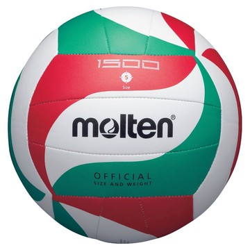 molten 合成皮排球 白色 + 綠色 + 紅色  1個  5號  V5M1500