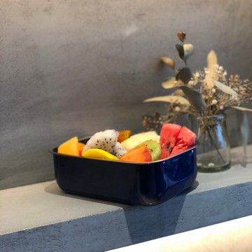 德國 SIEGWERK 不鏽鋼琺瑯保鮮鍋 方形 600ml 寶石藍