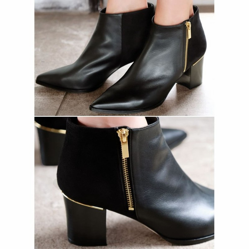 スタイルデリ ゴールドポイント切替ショートブーツ レディース ブラック 24 5cm Style Deli 通販 Lineポイント最大get Lineショッピング