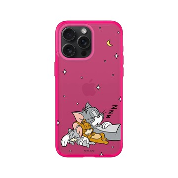 iPhone 15 Pro Max Clear 粉漾桃 - 湯姆貓與傑利鼠 Tom and Jerry - 睡覺好夥伴