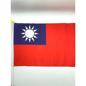 【阿翔小舖】2號國旗尼龍（黃頭）付桿/35*24公分 單付 廟會 國慶日 國旗 運動會 旗子