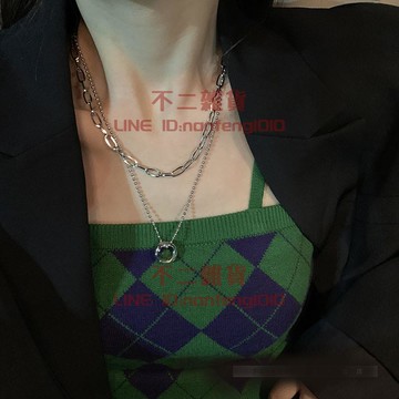 鈦鋼雙層項鏈 女高級感毛衣鏈 潮百搭配飾【不二雜貨】