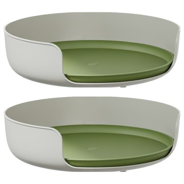 旋轉置物架  2個  白綠色