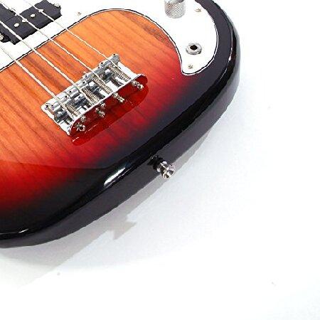 Yoshioe Electric Bass Guitar Full Size String Rosewood Basswood Fire Style Exquisite Burning Bass (Sunset)