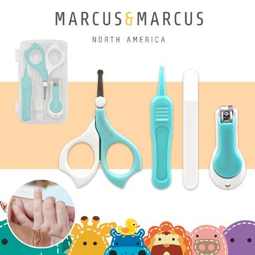 加拿大 Marcus&Marcus 嬰幼兒安全指甲剪套組 指甲剪 剪刀 鑷子 指甲銼刀 專為小手設計 寶寶