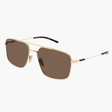 【GUCCI 古馳】雙槓金屬太陽眼鏡(GG2096SA-004)