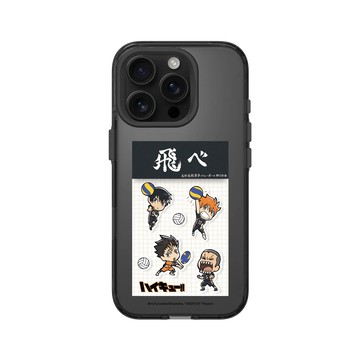 iPhone 16 Pro Clear (相機按鈕) 酷墨灰 - 排球少年 Haikyu!! - 烏野貼紙包設計款
