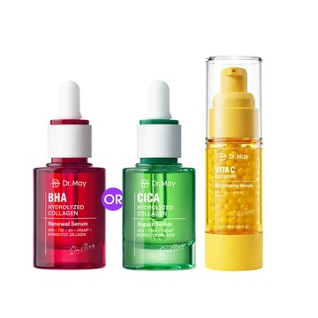 新品上市【Dr. May】美博士外泌C微晶美白精華(30ml)+紅膠原色修煥膚新生精華(30ml)/PDRN積雪草保濕修護精華(30ml)_任選1
