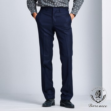 BARONECE 品味質感修身合身平面西褲_藍黑(618103-10)