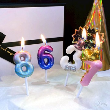 數字蠟燭-綜，漸層蠟燭/慶生/生日/派對蠟燭/居家擺飾/造型蠟燭/歲數蠟燭，X射線【C210017】