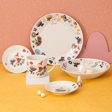 Moomin姆明盤碟餐具日本進口陶瓷盤子家用早餐盤深盤點心盤小碟子