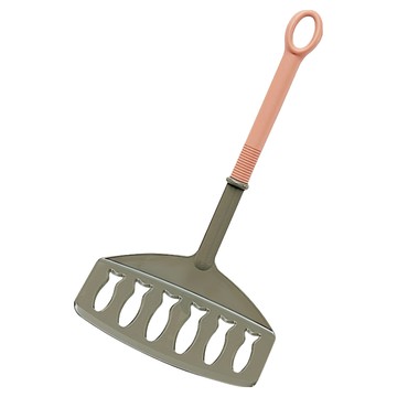 inomata 煎魚寬鍋鏟 寬面設計 魚形瀝油 單色 輕鬆翻炒  粉色 - 握柄  1個