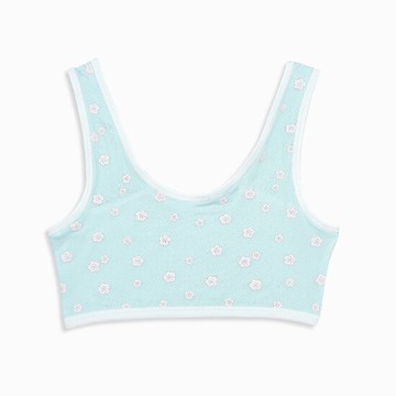 Annypepe - 學生成長型V3超涼感紗花之舞背心型內衣-琉璃藍-不含胸墊