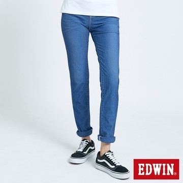 EDWIN 女裝 JERSEYS 迦績 EJ7透氣錐型牛仔褲-拔洗藍