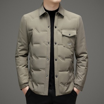 [巴黎精品] 真羽絨90%白鴨絨羽絨外套羽絨衣夾克-短版潮流防寒保暖男外套4色a1is27