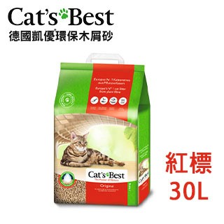 CATS BEST 【CATS BEST】德國 凝結木屑砂 紅標 30L (13KG)