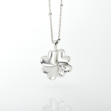 Amor 輕珠寶八心八箭真鑽925純銀項鍊(025)