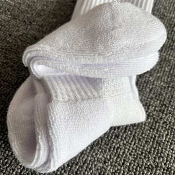 勁笙體育生白色男毛巾純棉襪子純黑白色毛巾底中高筒襪運動籃球襪