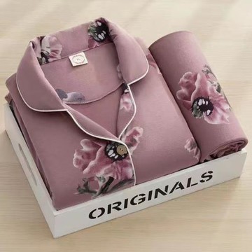 高檔睡衣女春秋季棉質長袖套裝中老年加大碼休閑家居服冬夏家居服