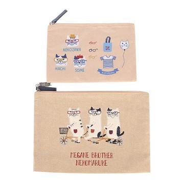 Kusuguru Japan日本眼鏡貓 小物收納包2入組 協力車造型零錢包-黃