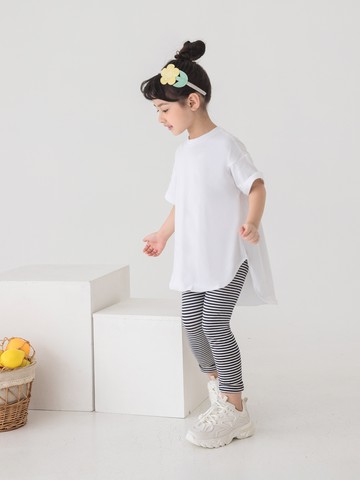 純棉前短後長短袖上衣