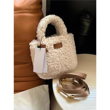 2023秋冬新款羊羔毛毛泰迪包包女明星同款時尚手提單肩斜挎小方包