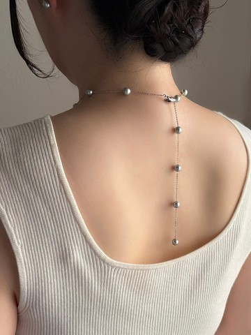 SV 站點項鍊 珍珠 長度可調 夾式扣