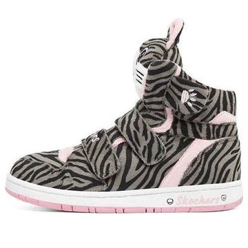 (GS) Skechers Sugarcanes Shoes 'Grey Black Pink'