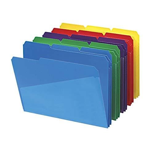 (30 per Box, Assortment.) Smead Poly File Folder with Slash Pocket, 3-C