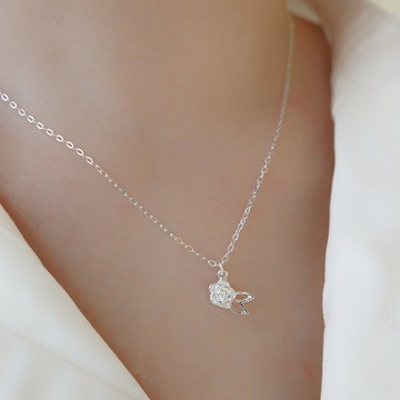 Birth Flower June 6月誕生花純銀項鍊 玫瑰/Rose