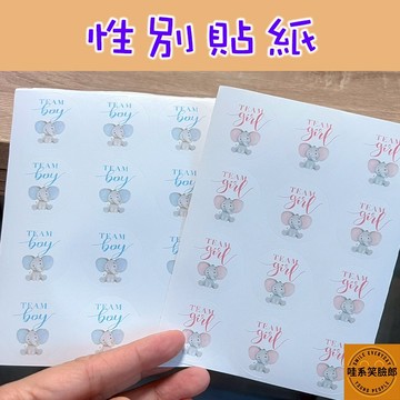 貼紙 一張12小張 性別分類 性別派對道具 性別道具 寶寶性別趴 性別趴道具 禮物貼紙 派對貼紙 遊戲貼紙