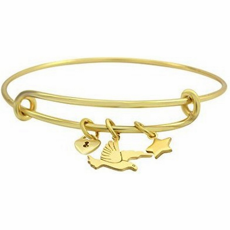 拡張可能なチャームブレスレット調整可能なワイヤバングルwith Dove Key To Myハート スターチャーム 通販 Lineポイント最大0 5 Get Lineショッピング